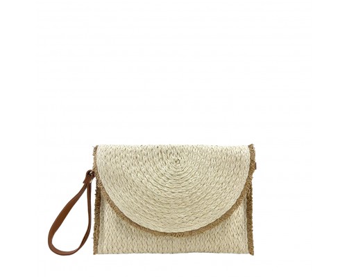 Bolso Cartera Sobre Rafia De Mano Y Hombro 